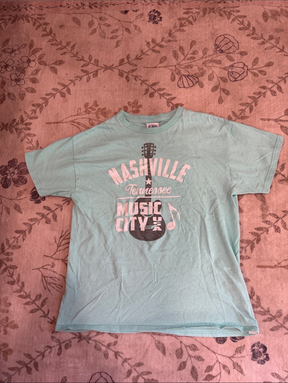 Delta Light Aqua Nashville Tennessee Music City Graphic Tee